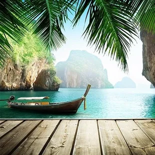 individuelle Motive - Andamanensee und dem hölzernen Boot in Thailand - Stock-Fotografie